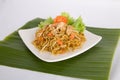 Chinese stir fried noodles with chicken Royalty Free Stock Photo