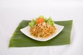 Chinese stir fried noodles with chicken Royalty Free Stock Photo