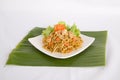 Chinese stir fried noodles with chicken Royalty Free Stock Photo