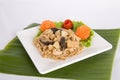 Chinese stir fried noodles with chicken Royalty Free Stock Photo