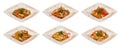 Chinese stir-fried noodles set with chicken meat, seafood Royalty Free Stock Photo