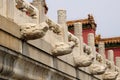 Chinese Stone Dragon Heads Beijing China Royalty Free Stock Photo