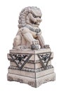 Chinese Stone Lion sculpture on white