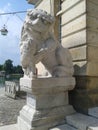 Chinese stone lions at Fontainebleau Palace, France Royalty Free Stock Photo