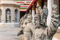The Chinese stone sculptures decorated in Wat Arun Ratchawararam, Bangkok, Thailand Royalty Free Stock Photo
