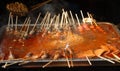 Spicy Chinese street food on sticks