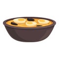 Chinese street soup icon cartoon vector. Food dish