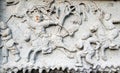 Chinese stucco art on a wall Royalty Free Stock Photo