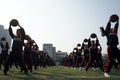 Chinese students do basketball Gymnastics