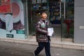 Chinese students at noon on his way home from school Royalty Free Stock Photo