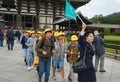 Chinese students teenager on excursion school trip on Buddhist Todaiji Todai Ji temple Nara Japan