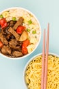 Chinese Style Beef In Black Bean Sauce With Fried Rice Royalty Free Stock Photo