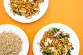 Chinese Style Chicken Chow Mein Meal Royalty Free Stock Photo