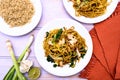 Chinese Style Chicken Chow Mein Meal Royalty Free Stock Photo