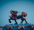 statue Chinese art style Temple Roof in shrines or temples Royalty Free Stock Photo