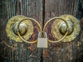 Chinese style closed wooden door Royalty Free Stock Photo