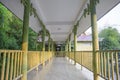 Chinese style covered corridor with bamboo Royalty Free Stock Photo