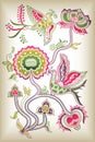 Chinese style floral and bird