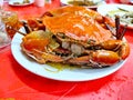 Steam fresh sea crab with vermicelli Royalty Free Stock Photo