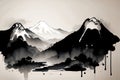 Chinese style ink landscape artistic conception illustration