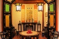 Chinese Style Living Room, Macau, China Royalty Free Stock Photo