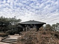 Chinese style pavilion under the glory of the dawn Royalty Free Stock Photo