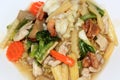 Chinese style stir fried yellow noodles with in gravy sauce