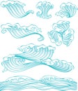 Chinese style wave and water element