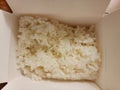 Chinese takeout box or container of white rice Royalty Free Stock Photo