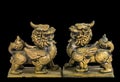 Chinese talisman figurine black background Royalty Free Stock Photo