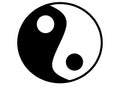 The chinese Taoism symbol of Ying Yang against a white backdrop