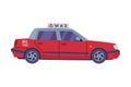 Chinese Taxi or Cab as Vehicle for Hire Vector Illustration