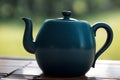 Chinese tea ceremony. Ceramic teapot made of clay and bowls. Generative ai Royalty Free Stock Photo