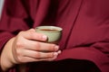 Chinese tea ceremony. Ceramic teapot made of clay and bowls. Generative ai Royalty Free Stock Photo