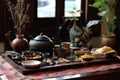 chinese tea ceremony with yixing teapot Royalty Free Stock Photo