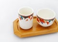 Chinese tea cups wooden tray