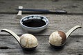 Chinese tea eggs with soy sauce