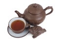 Chinese tea set isolated on a white background Royalty Free Stock Photo