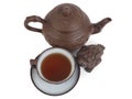 Chinese tea set isolated on a white background Royalty Free Stock Photo