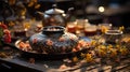 Chinese Tea Set Melaka on Blurry Background