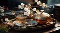 Chinese Tea Set Melaka on Blurry Background