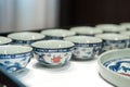 Chinese teacup,selective focus at chinese teacup group.