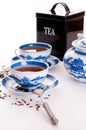 Chinese teapot and two cups Royalty Free Stock Photo