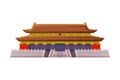 Chinese Temple Architecture as China Object and Traditional Cultural Symbol Vector Illustration