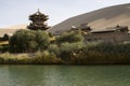 Chinese temple in desert Royalty Free Stock Photo