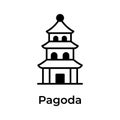 Chinese temple, historical tower building, chinese worship place, amazing icon of pagoda in modern style