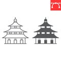 Chinese temple line and glyph icon