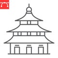 Chinese temple line icon