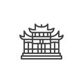 Chinese temple line icon