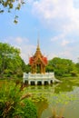 Chinese Temple in the Middle of a Lake in Lumpini Park, Thailand